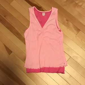 Pink layered tank top